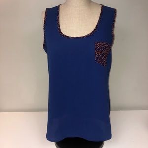 Sheer Top with Cheetah Print Detail